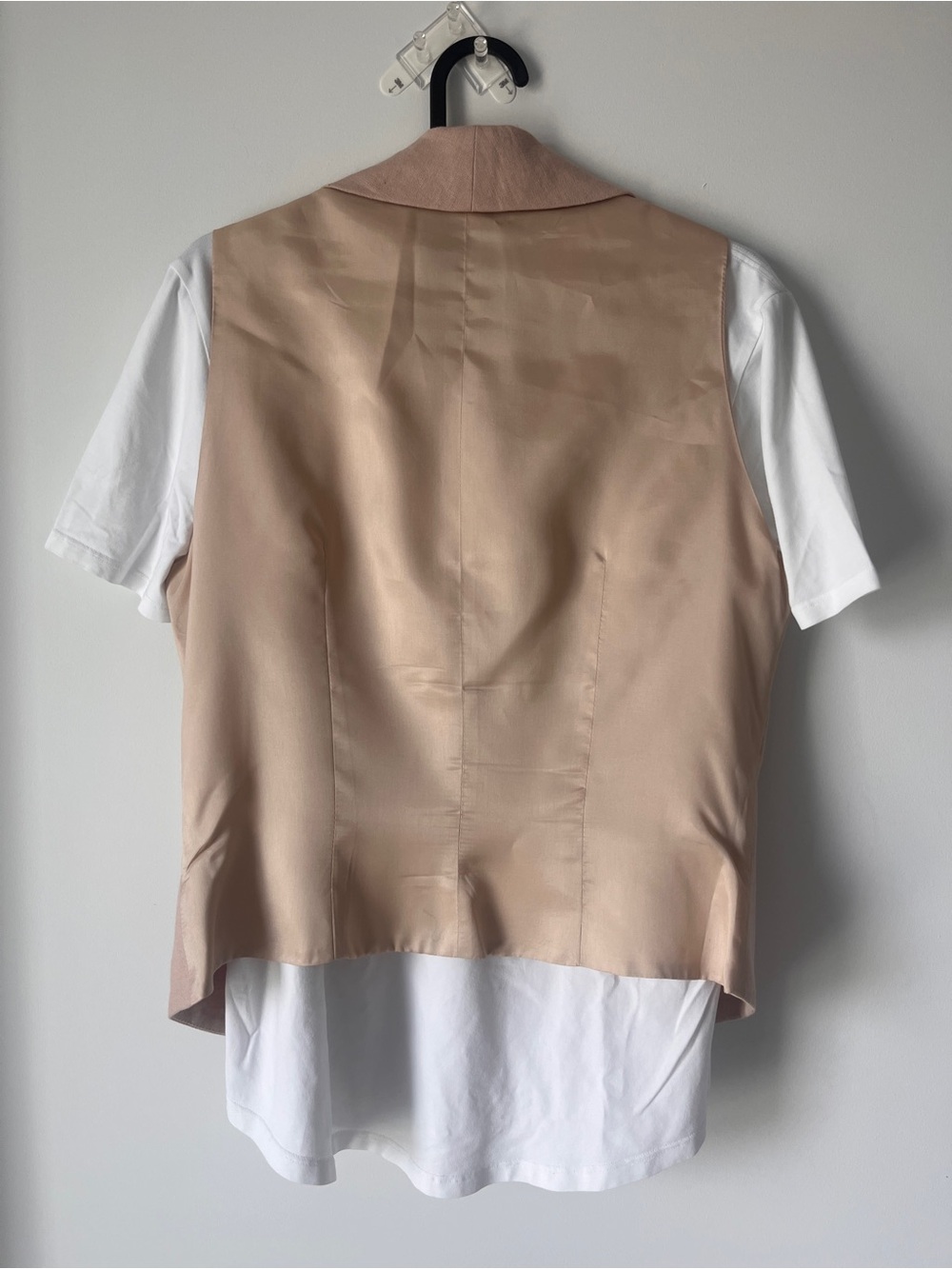 Linen Vest | Satin Back | Sz 12 | Neutral | Tailored - Picture 5 of 8